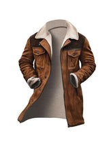 Herren stylische Lammfell-Bomberjacke mit warmem Teddyfell-Futter Aliams – Braun