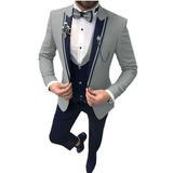 Slim Fit Hochzeitsgast Anzug für Herren | 3-Teilig – Grau