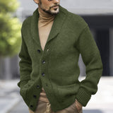 Herren kuscheliger Strickcardigan Aliams – Olivgrün