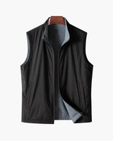 Luka | Schlank geschnittene Bodywarmer Schwarze Zip up Weste – Schwarz