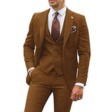 Herrenanzug Slim Fit für Hochzeitsgäste | 3-teilig – Braun