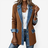 Sunna - Jeansjacke Aus Verschiedenen Denim Stoffen – Braun