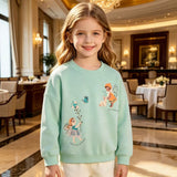 Mädchen Sweatshirt mit zauberhaftem Feen- und Blumenmotiv Drune – Rot