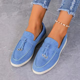 Damen nan bequeme Slip-On Loafer mit dekorativem Quastenbesatz und ergonomischer Gummisohle Drune – Blau