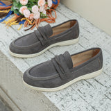 Damen nan elegante Wildlederoptik-Loafer mit gepolstertem Komfortfußbett Drune – Grau