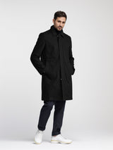 Herren eleganter Übergangsmantel Aliams – Schwarz