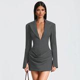 Arlixia – Elegantes, lässiges Minikleid – Grau
