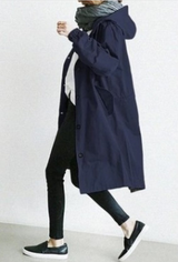 Damen Regenjacke | Mit Knopfverschluss Vorne – Blau