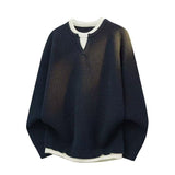 Avner – Langärmeliger Strickpullover – Blau
