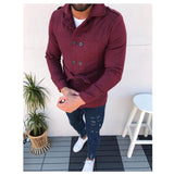 Herren modische und funktionale Trenchcoat-Jacke Aliams – Weinrot