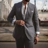Zweiteiler Herren Sommer Hochzeitsgast Anzug | Jacke und Hose – Grau