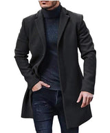 Herren eleganter Wollmantel Aliams – Schwarz
