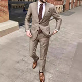 Formeller Herren Hochzeitsgast anzug | 2-Teilig – Khaki