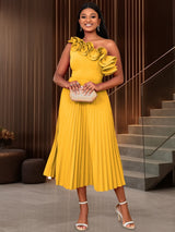 Adi™ - Couture Asymmetrisches Ein-Schulter-Abendkleid – Gelb