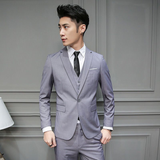 Moderne Fit Hochzeitsgast Anzug Herren | Business und Hochzeit – Grau