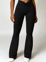 Elena | High-Waist Bootcut Leggings mit Taschen – Black