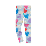 Mädchen Leggings mit fröhlichem Herz- und Wolkenmotiv Drune – Orange