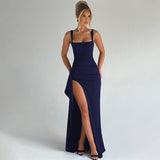MARILYN™ - Schickes Maxikleid mit Offenem Rücken für Formelle Anlässe – Marineblau