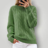 Damen Strickpullover – Warmer Winterpullover langarm – Grün