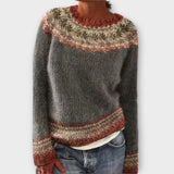 Zaza | Stilvoller Vintage-Strickpullover für Damen – Grau