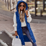 Lange Weste für Damen | Winter – Blau