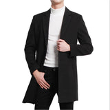 Herren eleganter Woolcoat mit modernem Schnitt Aliams – Schwarz