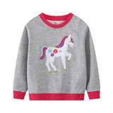 Mädchen Sweatshirt mit buntem Einhorn-Motiv Drune – Grün