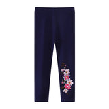 Mädchen Leggings mit floralem Stickdesign Drune – Senfgelb