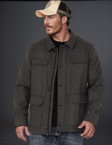 Herren lässige Wolljacke mit praktischen Brusttaschen Aliams – Dunkelgrau