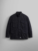 Herren lässige Utility-Jacke mit praktischen Taschen und hohem Kragen Aliams – Schwarz