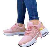 Damen Sportliche Keilabsatzschuhe - Atmungsaktive Sneakers für Alltag und leichte Übungen – Rosa