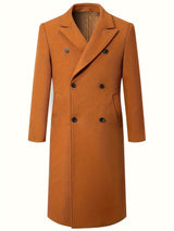 Herren eleganter Doppeltknopf-Trenchcoat Aliams – Camel