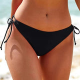 Damen Hochtailliertes Bikini-Höschen mit verstellbaren Seitenschnüren Drune – Schwarz