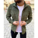 Herren lässige Cordjacke Aliams – Grün
