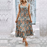 Katharina | Elegantes Blumenkleid in Premium-Qualität – Grün
