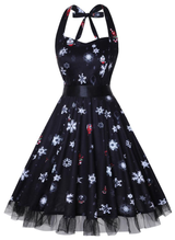 Kürbis Druck Lange Ärmel Halloween Kostum Kleid | Midi – Schwarz 3