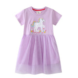 Mädchen Tüllkleid mit feiner Einhorn-Stickerei Drune – Mint