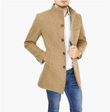 Herren eleganter Melton-Mantel Aliams 1760892244 – Khaki