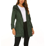 Damen Regenjacke mit Kapuze | Lang – Grün