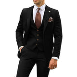 Herrenanzug Slim Fit für Hochzeitsgäste | 3-teilig – Schwarz