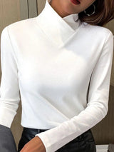 Elara – eleganter rollkragenpullover mit hohem kragen – Weiß