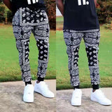 Herren Trendige Jogginghose mit Bandana-Muster Aliams – Schwarz