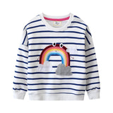 Mädchen Sweatshirt mit buntem Regenbogen-Design Drune – Türkis
