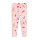 Mädchen Leggings mit buntem Einhorn- und Blumenmuster Drune – Gelb