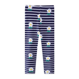 Mädchen Leggings mit floralem und gestreiftem Design Drune – Creme