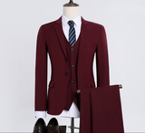 Herren Moderne Elegante Hochzeitsgast Anzug | 3-Dreiliger – Rot