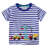 Unisex Baumwoll-T-Shirt mit buntem Baustellenmotiv Drune – Grün