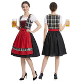 Damen nan traditionelles Trachten-Dirndl mit Schnürleiste, A-Linie Rock und Schleifen-Schürze Drune – 8781 Schwarz