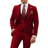 Herrenanzug Slim Fit für Hochzeitsgäste | 3-teilig – Burgundrot