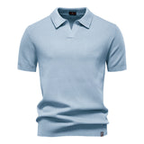 Ulrich – Elegantes Kurzarm-Polo Hemd – Hellblau